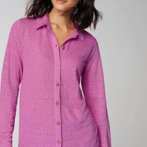 J. JILL love linen linen knit shirt in wild orchid (L)